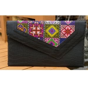 Ethnic black clutch